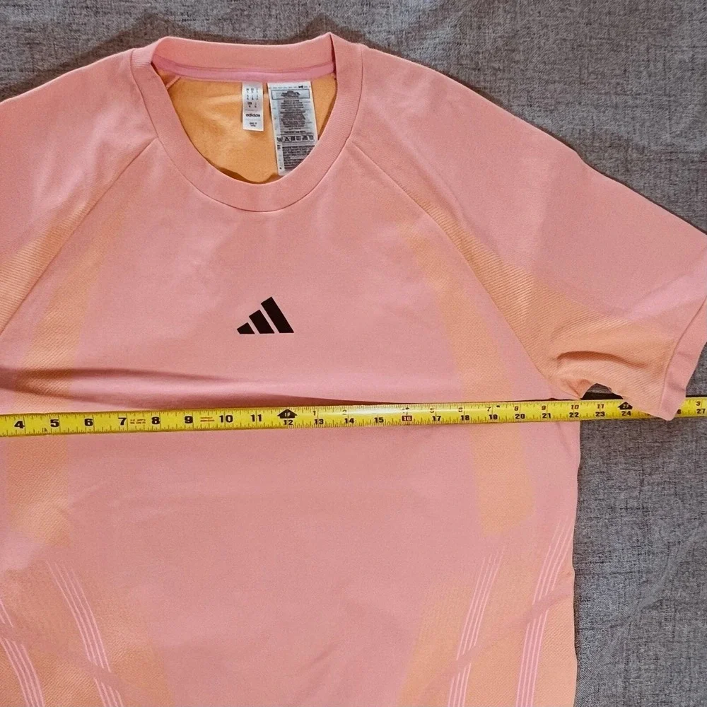 Adidas Shirt Men XL Pink Aeroready Knit Athletic